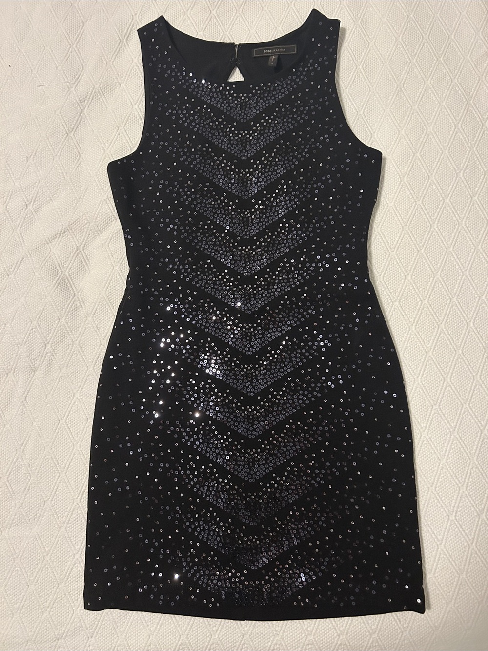 BCBGMaxAzria Black Sequin Mini Dress